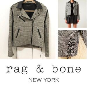 RAG & BONE Wool and Leather Moto Jacket/best